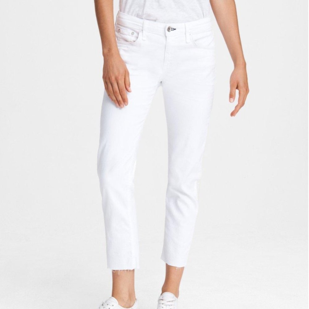 Rag and Bone Dre low rise boyfriend Jean- white